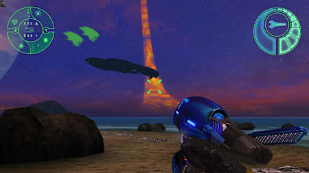 A screenshot from SPV3, a Halo: Combat Evolved mod.