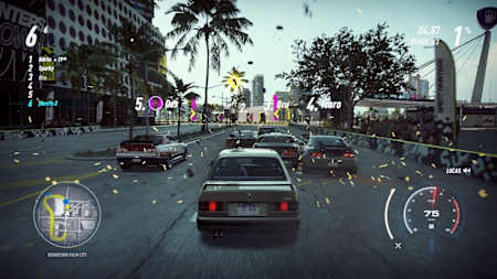 Mit einem alten BMW starten wir ins Spiel. Heat wartet mit Tag- und Nachtrennen auf, die sich extrem unterschiedlich spielen.