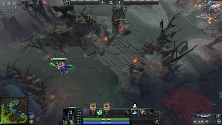 An observer ward is placed near the Roshan in a Dota 2 map.