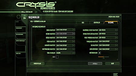 Grafik ayarlarında “Bilgisayarım Crysis’i çalıştırır mı?” seçeneği de var