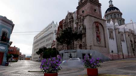 Captura de pantalla de Forza Horizon 5 muestra la catedral de Guanajuato.