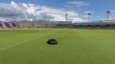 Una captura de pantalla de Forza Horizon 5 muestra el Estadio Horizon.