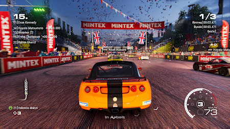 Captura de pantalla del juego de carreras GRID Legends muestra una carrera en Londres.