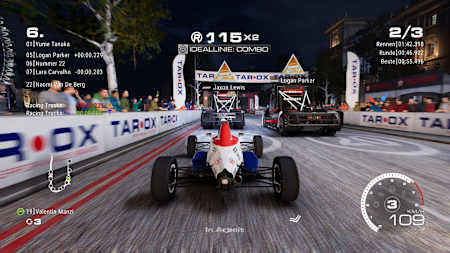 Screenshot aus GRID Legends zeigt ein Multi-Class-Event. Hier treten bis zu drei Fahrzeugklassen gegeneinander an.