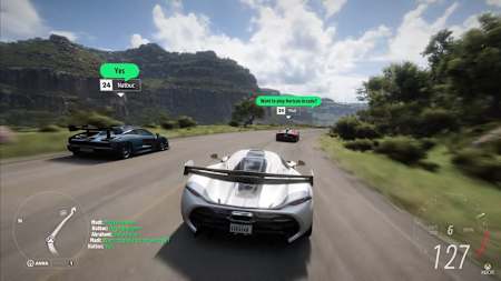 Die Kommunikation via Forza Link in Forza Horizon 5. Mit diesem Social-Feature könnt ihr euch während der Fahrt mit anderen Spielern zusammentun