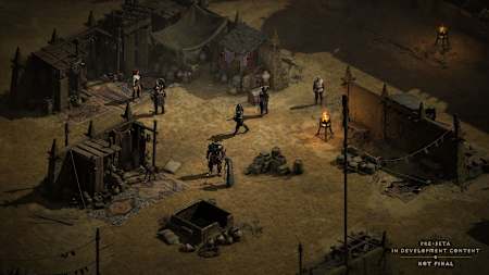 A desert camp in Act 2 of Diablo 2: Resurrected