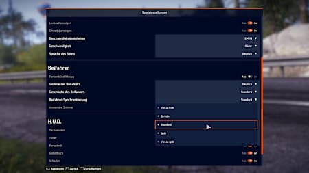 Screenshot aus dem Optionsmenü von WRC 10