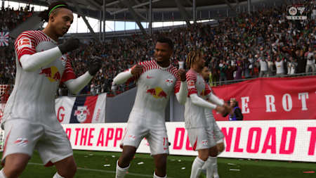 RB Leipzig-Spieler jubeln in EA FC 24.
