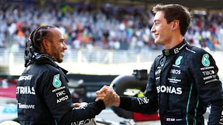 Lewis Hamilton and George Russell