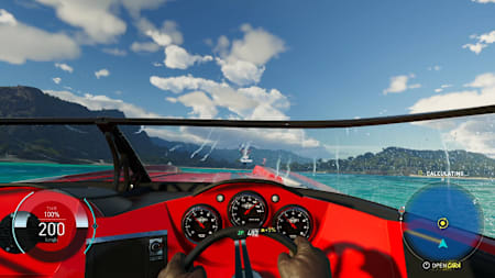 Cockpit view from inside a boat in The Crew Motorfest