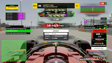 Capture d'écran de F1 25 montrant la personnalisation de l'ATH. 