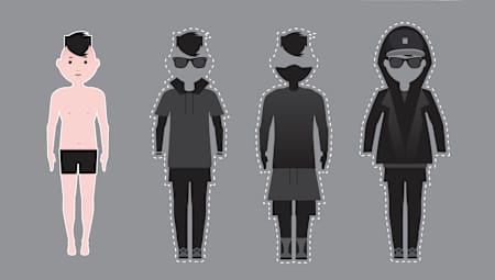 Picking up the baton dropped by the late-'90s sports goth, this trend is the simplest of all the styles and appeals to hip-hop, grime and techno fans, as well as goth-rockers.