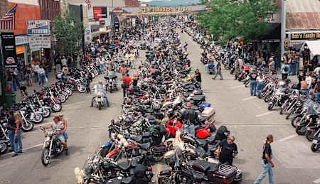 Sturgis Motorcycle Rally attendees gather en masse