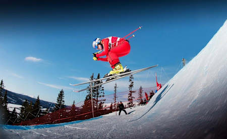 Fanny Smith beim FIS Skicross Weltcup 2012 in Aare.