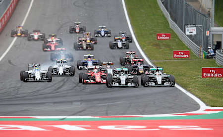 La partenza del Gran Premio d'Austria di Formula 1 al Red Bull Ring