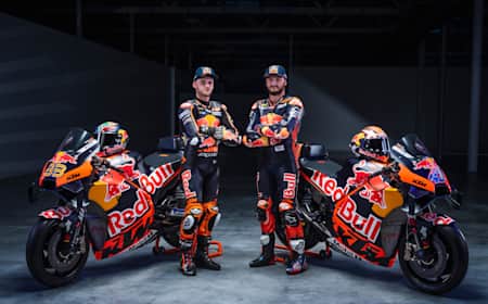 Brad Binder & Jack Miller bei der Red Bull KTM MotoGP Team Präsentation bei Kiska in Salzburg, 2023.
