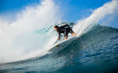 Leonardo Fioravanti surfs at Pupukea, Hawaii on January 24th, 2023