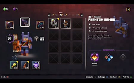 Wir rüsten unsere Spielfigur aus. Equipment, Gameplay und Levelsysteme sind bewusst simpel gehalten. Bieten für Profis aber dennoch eine Menge Tiefgang