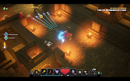 Wir feuern einen Multishot-Pfeil ab. Regelmäßig erlernen wir neue Skills, um im Kampf bestehen zu können