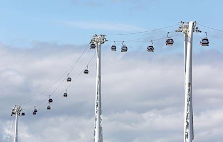 Luftbild der Seilbahn in London