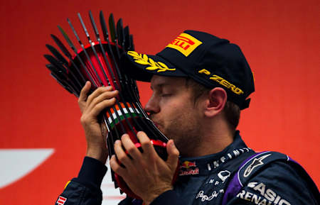 Sebastian Vettel won nine races in a row in 2013