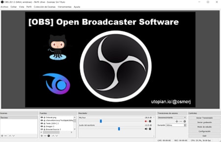 Pantalla de carga del OBS Studio
