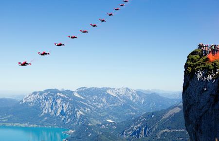 Marco Waltenspiel saute au dessus du Schafberg