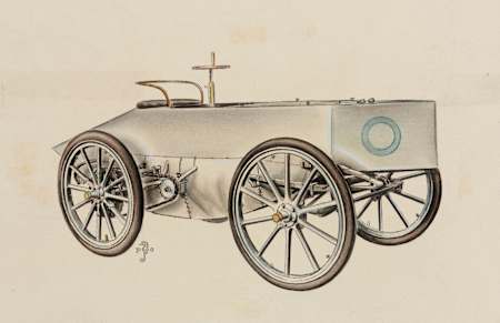 Der Jeantaud, das Auto brach den Geschwindigkeitsrekord, erbaut in Frankreich zwischen 1893 und 1906