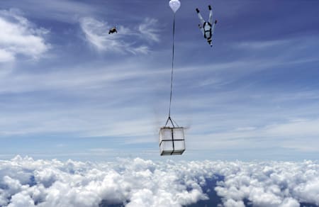 Luigi Cani skydives over the Amazon