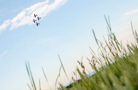 Někdy se Dan s foťákem ocitne i v kokpitu letadla, tentokrát snímal ze země