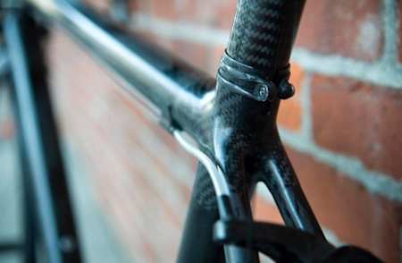 A close up of the frame on the world's lightest bike