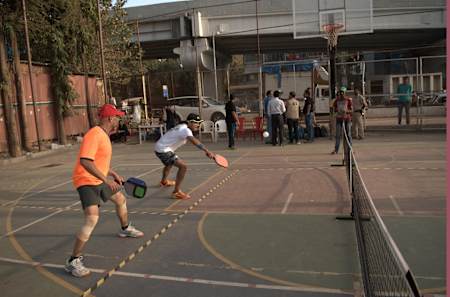 Courts are similar to those used in badminton