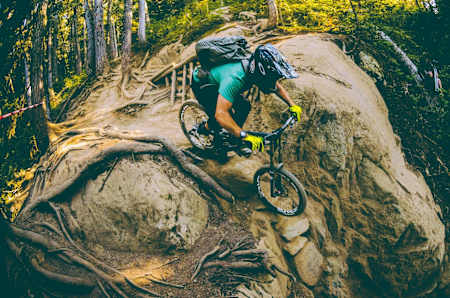 Sven Martin Rides Garbanzo DH with Full Camera Bag
