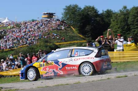 Sebastien Loeb e la Citroen C4 WRC nel 2010 al Rally di Germania
