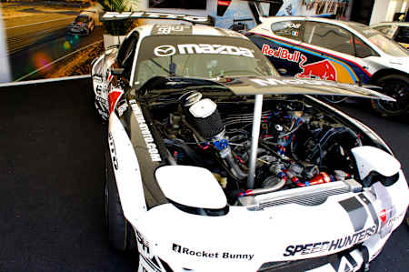 Under the hood of Mad Mikes Madbull Mazda RX7