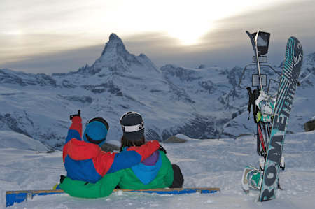 Der Ausblick in den Bergen von Zermatt, Schweiz