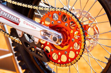 Oversized brake discs in orange
