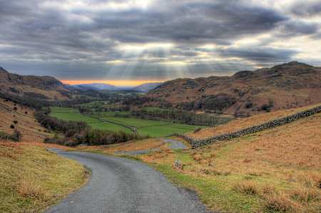 Hardknott Pass, Lake District, Cumbria cycling