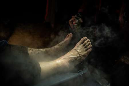 Nogi Kamila Leśniaka podczas bicia rekordu GSB