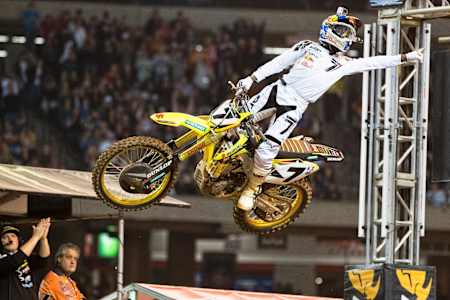 James Stewart performs at the AMA Supercross series in Atlanta, Georgia, USA on February 23, 2013.