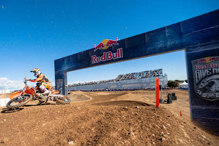 Marvin Musquin performs during the Red Bull Give Me Five in Valdemorillo, Madrid, Spain on October 5th, 2013