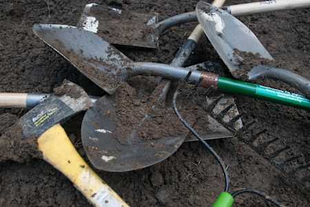 Tools of the trade: Shovels, rakes and axes