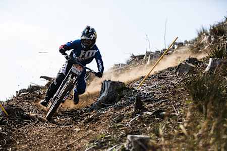 Danny Hart getting loose on the Hardline track