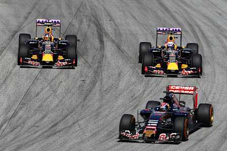 Daniel Ricciardo, Daniil Kvyat and Max Verstappen