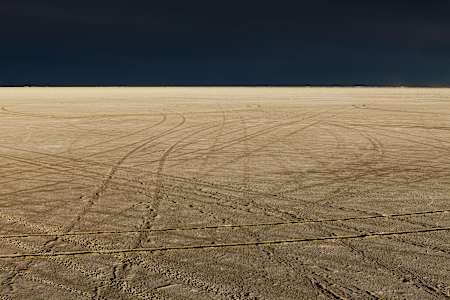 Reifenspuren auf der Bonneville Salzwüste. Speed Woche.