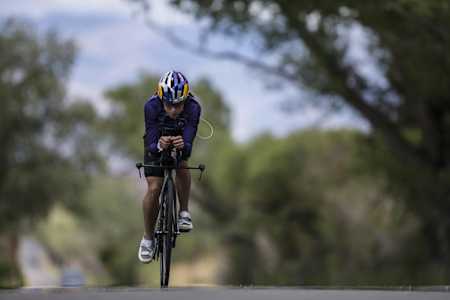 Angela Naeth focused on the road