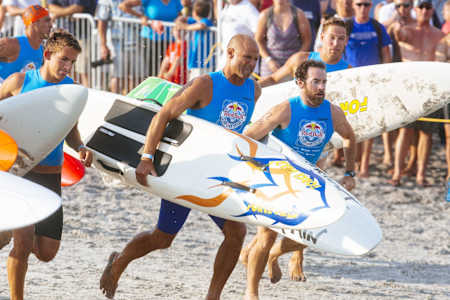 Round 2: Prone paddle relay