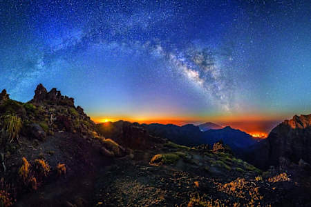 Cielo stellato sopra Palma di Maiorca, Spagna