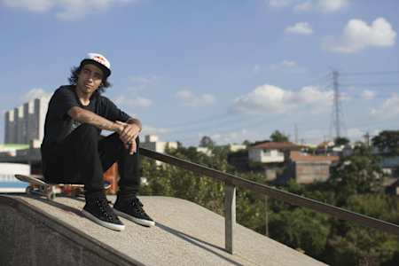 Milton Martinez poses for a portrait at Ceu Butanta skatepark in Sao Paulo, Brazil on May 29th, 2012