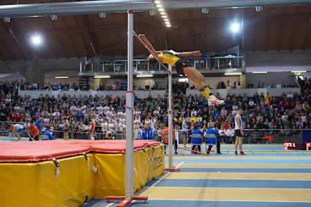 Gianmarco Tamberi in action in Ancona